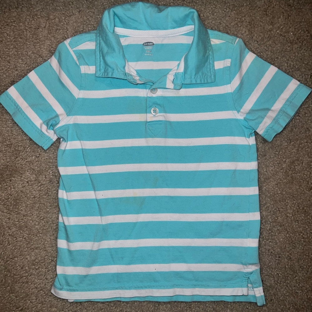 Boys striped blue and white shirt size 4